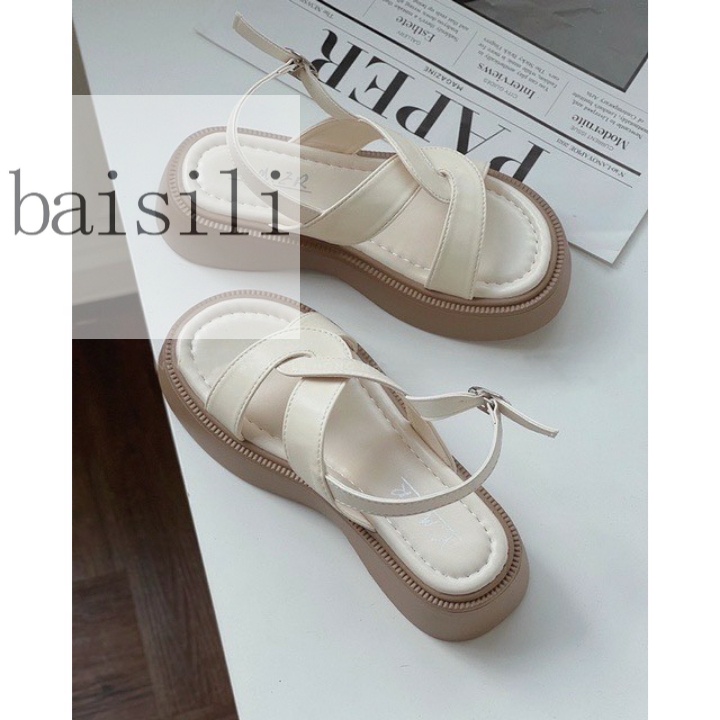 SANDAL XUỒNG BAISILI - GIÀY THỜI TRANG QUAI NGANG CHÉO PHONG CÁCH HIỆN ĐẠI ĐẾ CAO BS220705