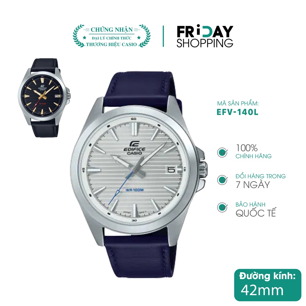 Đồng hồ nam Casio EDIFICE EFV-140L dây da chính hãng Fridayshopping