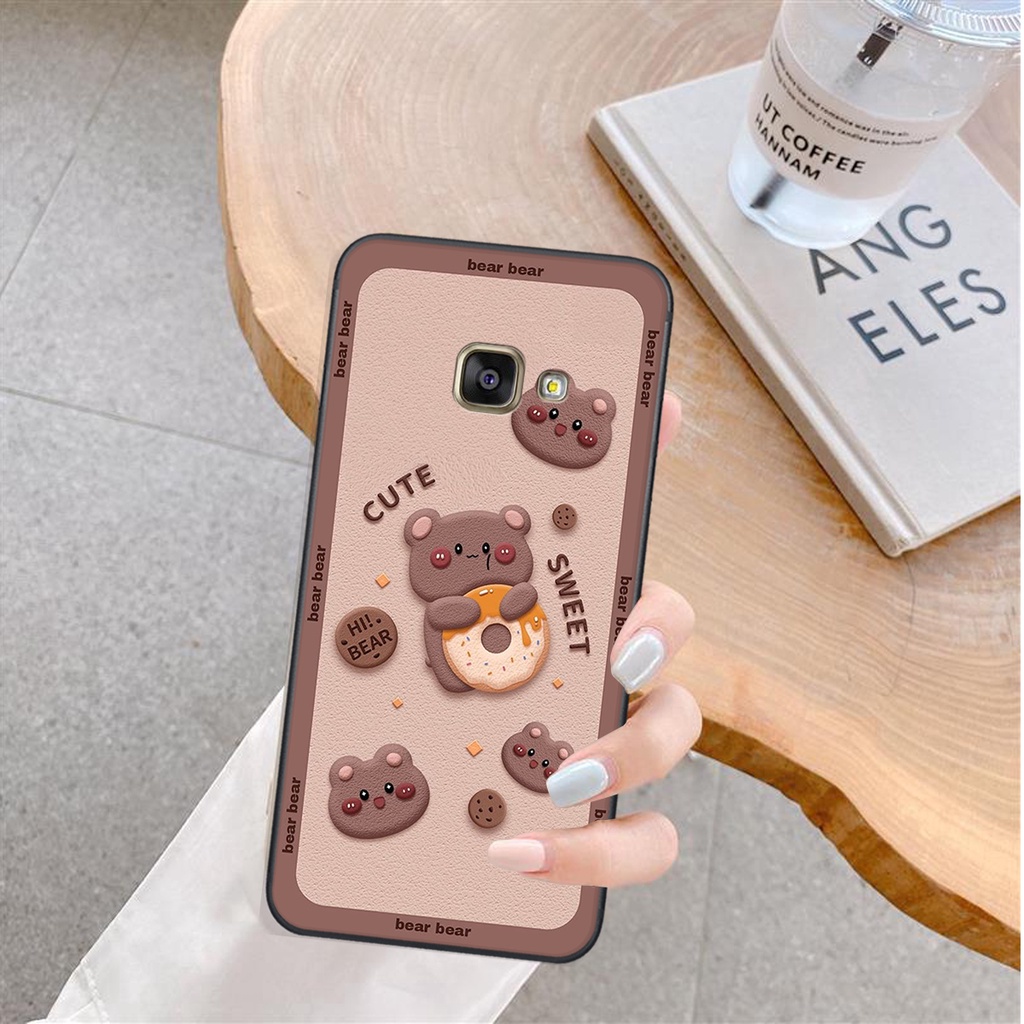 Ốp lưng Samsung Galaxy A3 2016 / A5 2016 / A7 2016 in hình Gấu nâu - hồng, Gấu Be@rick  cực CUTE, DỄ THƯƠNG