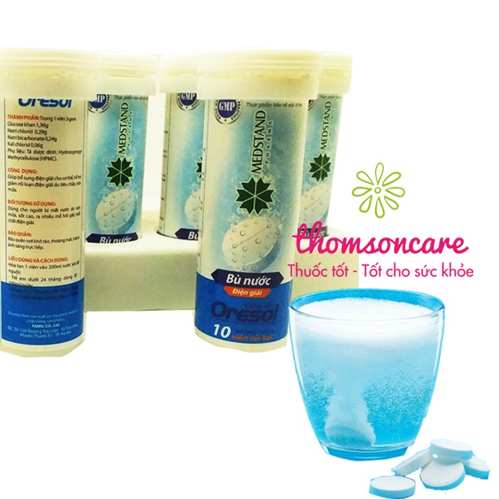 Viên sủi bù nước và chất điện giải Oresol Medstand - dùng sau khi chơi thể thao, bị sốt, mất nước - Tuýp 10 viên | BigBuy360 - bigbuy360.vn