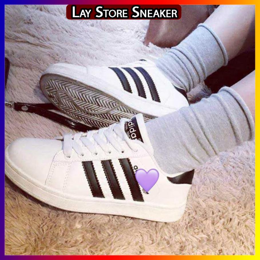 Giày Thể Thao Trắng Sọc Đen Cao Cấp nam nữ