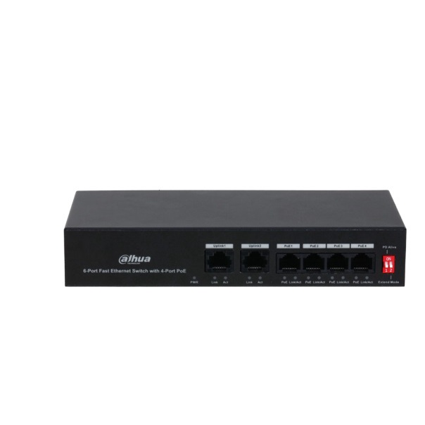 Switch Poe phổ thông DAHUA PFS3006-4ET-36/ PFS3006-4ET-60/ PFS3010-8ET-65  tốc độ 10/100Mbps - Hàng chính hãng