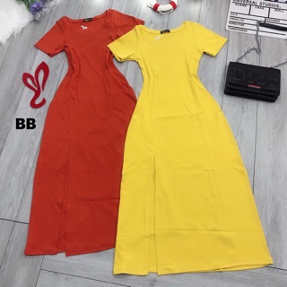 Đầm thun maxi phom xoè