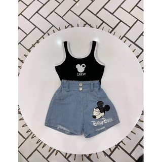 Bộ mickey crew bé gái