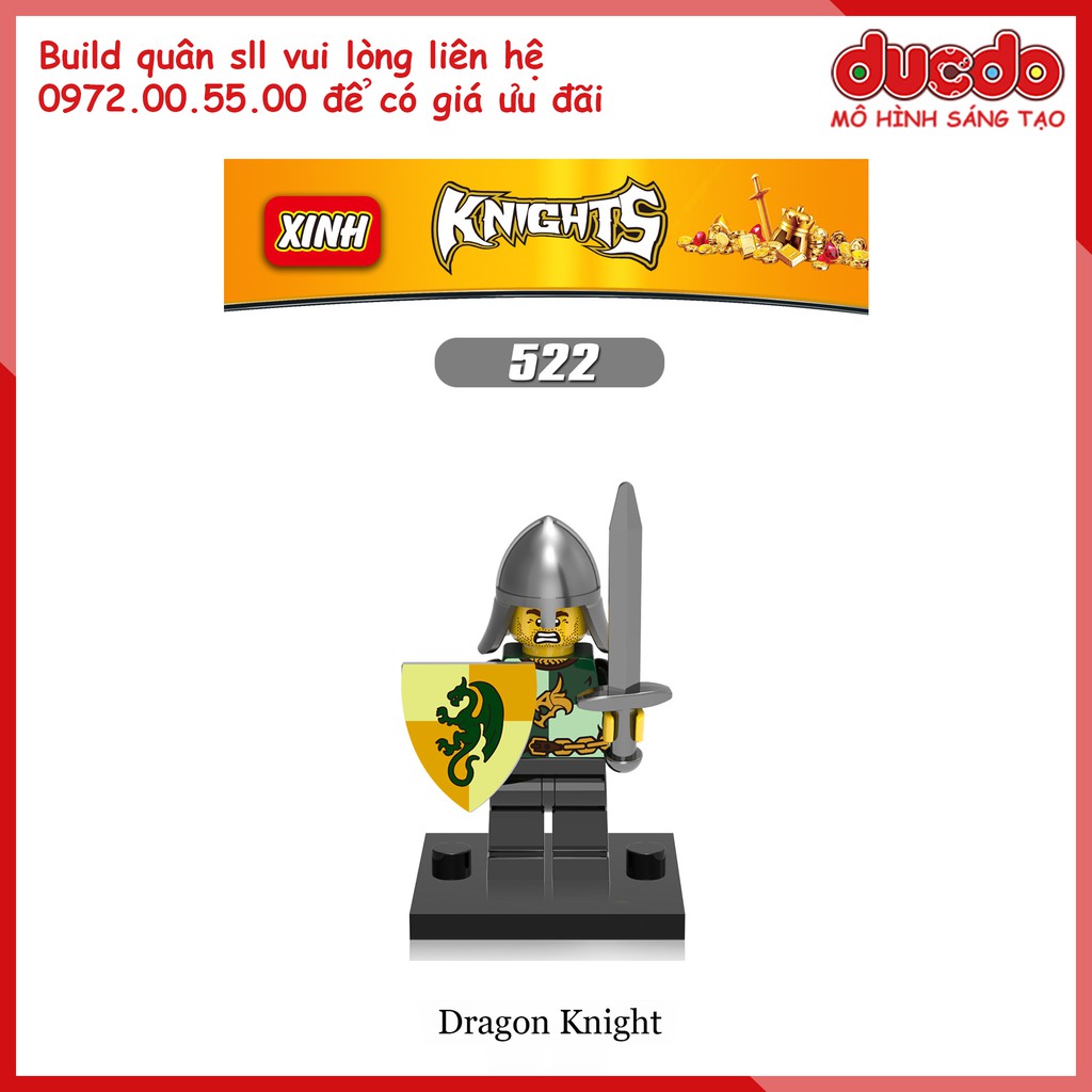 Minifigures lính trung cổ hiệp sĩ hoàng gia - Nhận build quân số lượng lớn - Đồ chơi Lắp ghép Xếp hình Mini XINH 0148