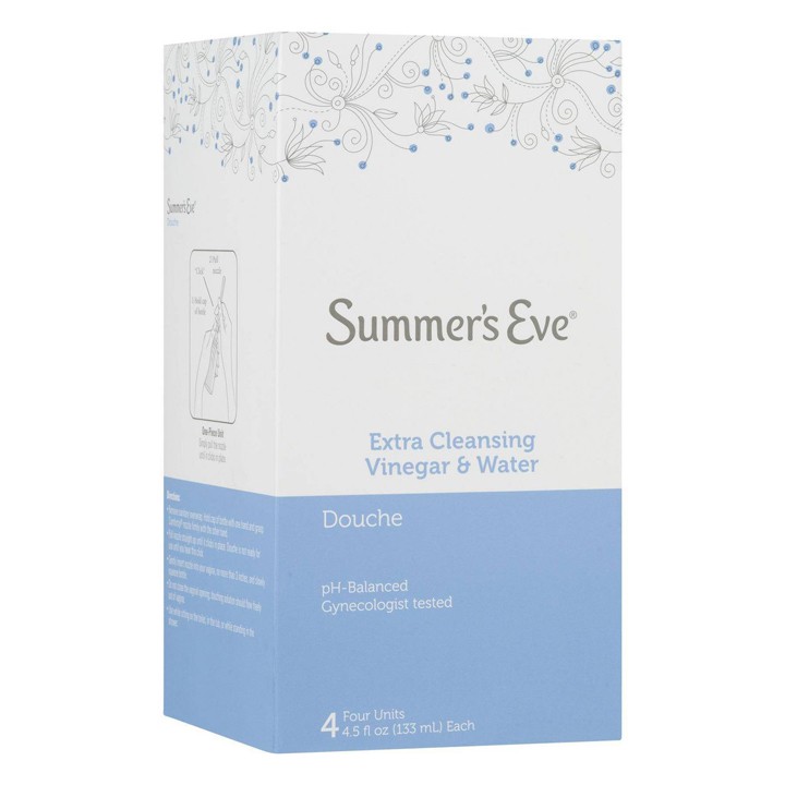 Bộ dụng cụ vệ sinh phụ khoa Summer's Eve Douche Extra Cleansing Vinegar & Water, 4 x 133ml