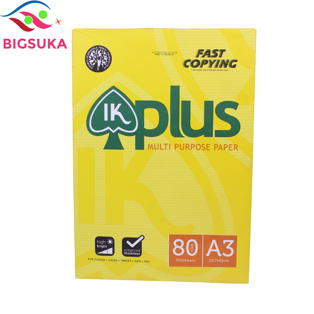 Giấy A3 IK Plus 80gsm 500 tờ - xuất xứ Indonesia