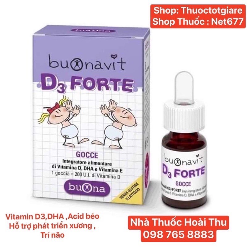 [Quà Tặng] Buonavit D3 Forte - Vitamin D3,DHA,Acid béo hỗ trợ phát triển xương và trí não của trẻ (Italy )