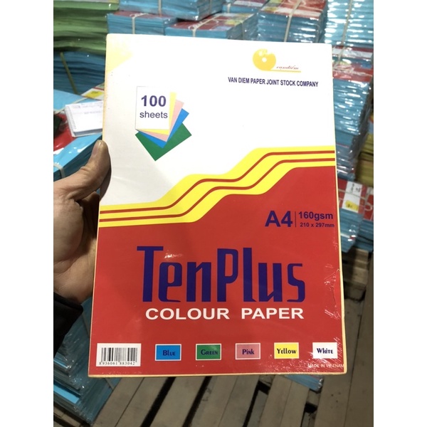 Bìa A4 Tenplus định lượng 160gsm, 100 tờ/gam in bìa hồ sơ ,sách vở …