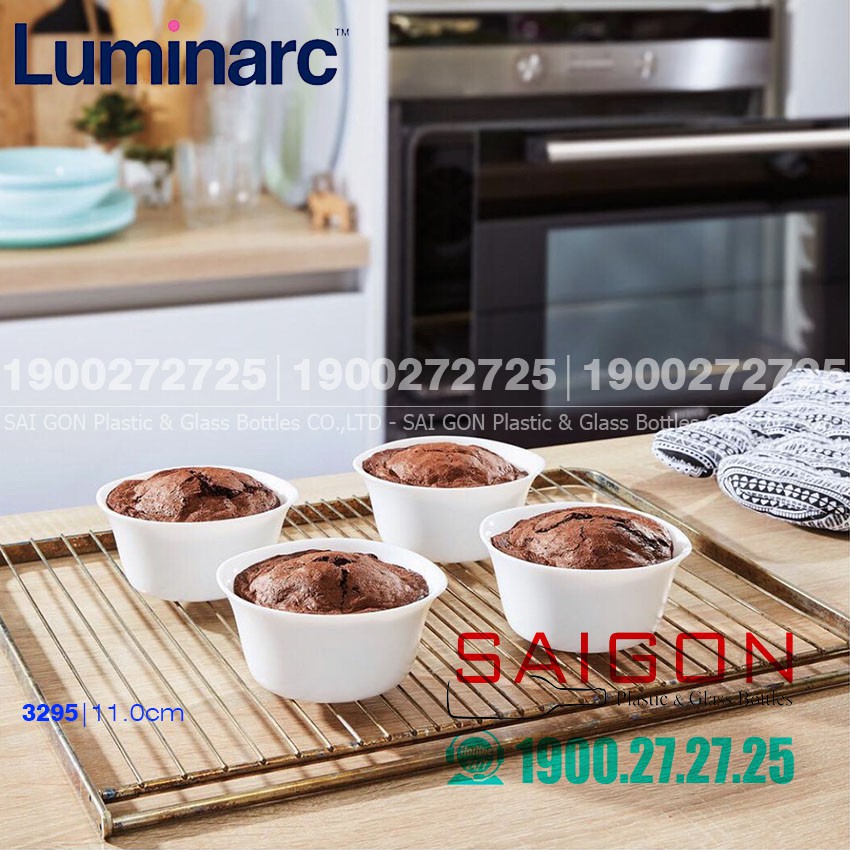 Khay Nướng Thủy Tinh Luminarc Smart Cuisine Tròn 11cm | Thủy Tinh Trắng sữa Cao cấp , Nhập Khẩu Pháp