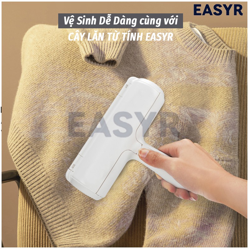 [NHẬN QUÀ 100K] Cây Lăn Lông Từ Tính Tĩnh Điện EASYR [FREESHIP] Lăn Sạch Bụi & Lông Thú Cưng, Bảo Hành Đổi Trả