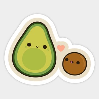 Sticker hình bơ 30-50 cái ép lụa có đề can bóc dán