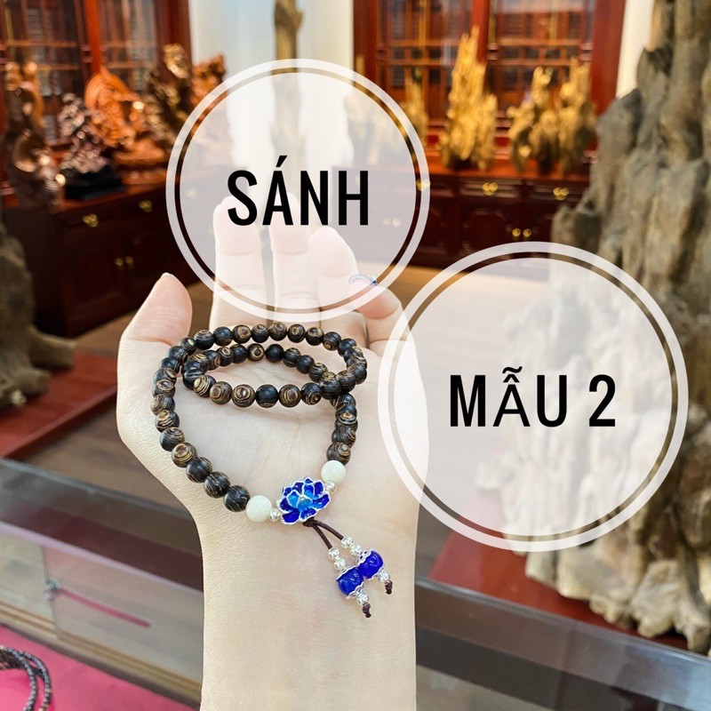 Vòng Tay Trầm Hương mix Charm Sen Bạc - Tốc & Sánh