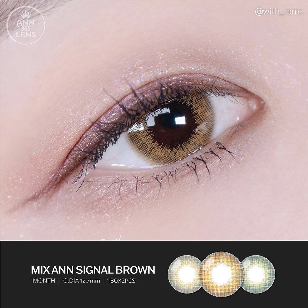 Lens mắt 1 tháng màu nâu tây Signal Brown ANN365 dành cho mắt nhạy cảm