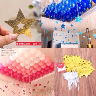 Set dây kim tuyến tim sao treo đuôi bong bóng trang trí tiệc sinh nhật thôi nôi lễ tết tân gia mừng thọ giáng sinh 2020