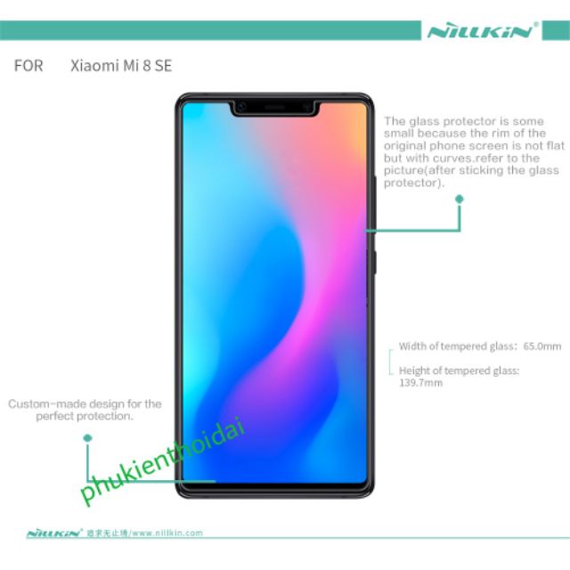 Cường lực Xiaomi Mi 8 SE / Mi 8 hiệu Nillkin Amazing H+ Pro cao cấp 9H /2.5D/ 0.2mm tặng keo chống hở mép 1