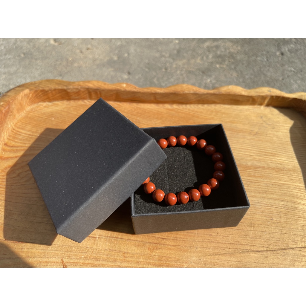 Vòng tay Red Jasper – Ngoc Bích đỏ, Size 8-10mm, loại vòng đơn | Vòng tay phong thủy | CADA DECOR