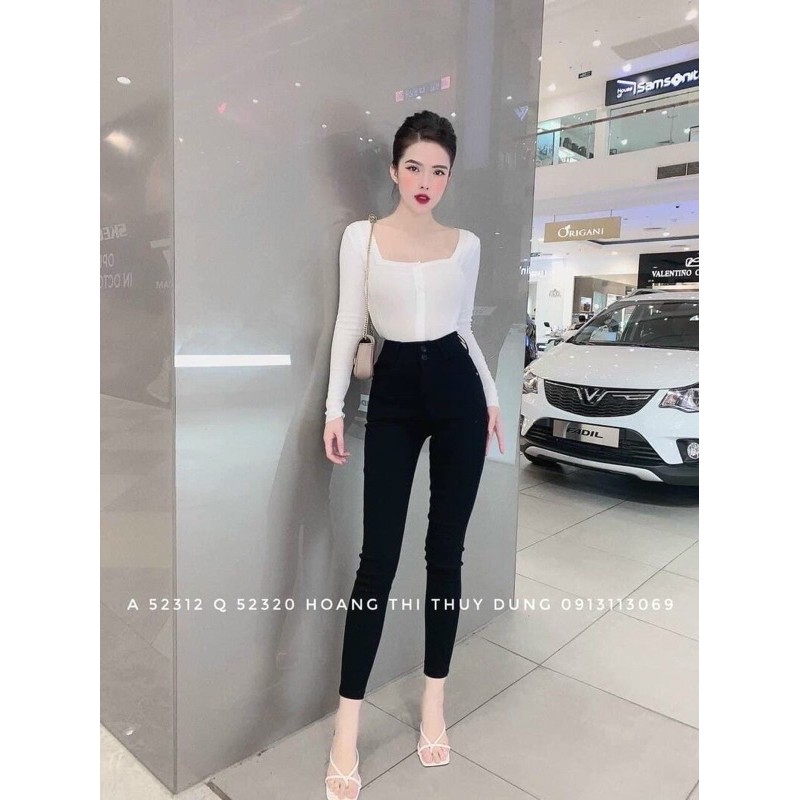 [ Siêu hót ]Quần Legging Cạp Cao 2 Cúc | BigBuy360 - bigbuy360.vn