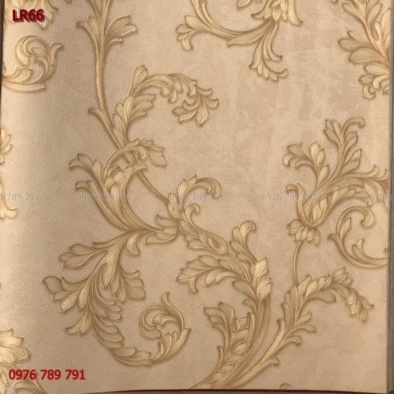 Giấy Dán Tường Phòng Khách 3d Dây Hoa Lá, Lụa Không Keo, Khổ 10m x 53 cm, Nhiều Màu Lựa Chọn