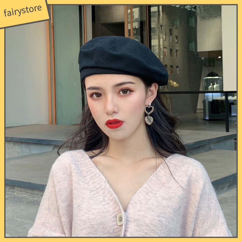 Mũ Beret Màu Trơn Thanh Lịch Cho Nữ