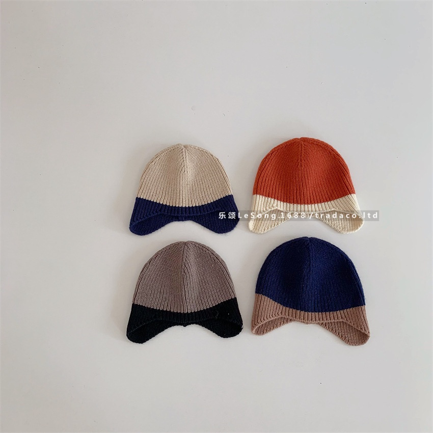 Mũ Len Dệt Kim Màu Sắc Nổi Bật Phong Cách Đơn Giản Phù Hợp Mùa Thu Đông Dành Cho Bé Sơ Sinh