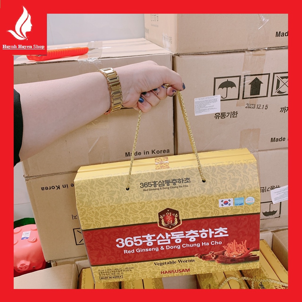 Nước uống hồng sâm đông trùng hạ thảo 365 Hansusam Hàn Quốc hộp 20 gói*70ml