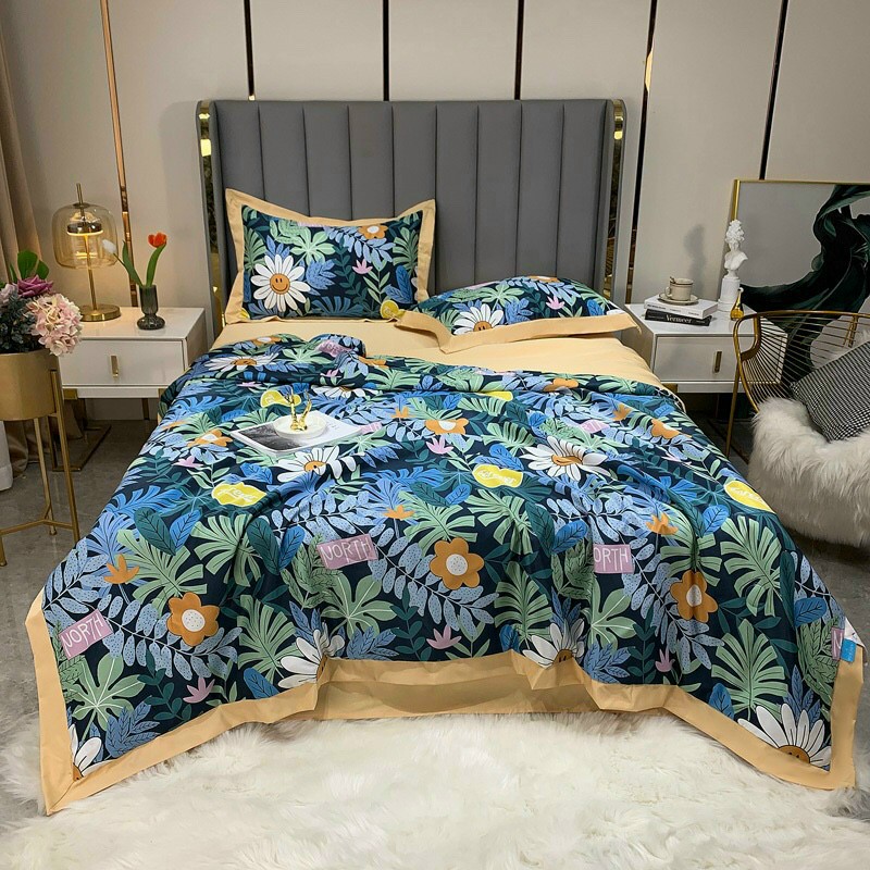 [RẺ NHẤT SHOPE]Chăn hè lụa thái trần bông cao cấp, chăn lụa mùa hè thu mềm mát size 2mx2m2