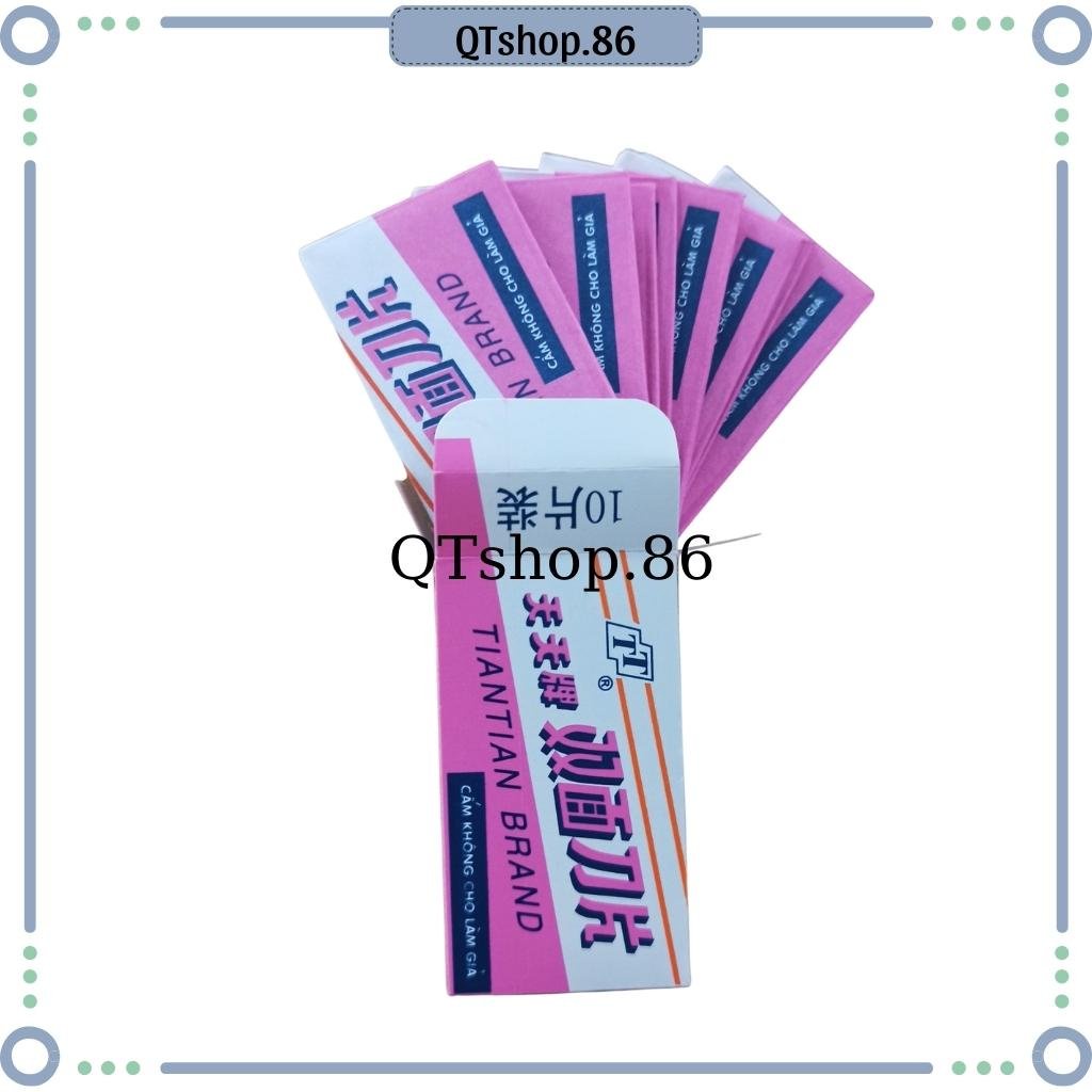 Hộp 10 lưỡi dao cạo râu thay thế sắc bén, không rỉ