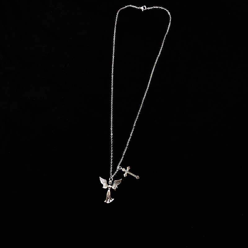 [Giao Hàng Miễn Phí] Dây Chuyền Mặt Thánh Giá Hình Thiên Thần  2239599Dây Chuyền Thời Trang Harajuku Đường Phố Cá Tính Cho Cặp Đôi