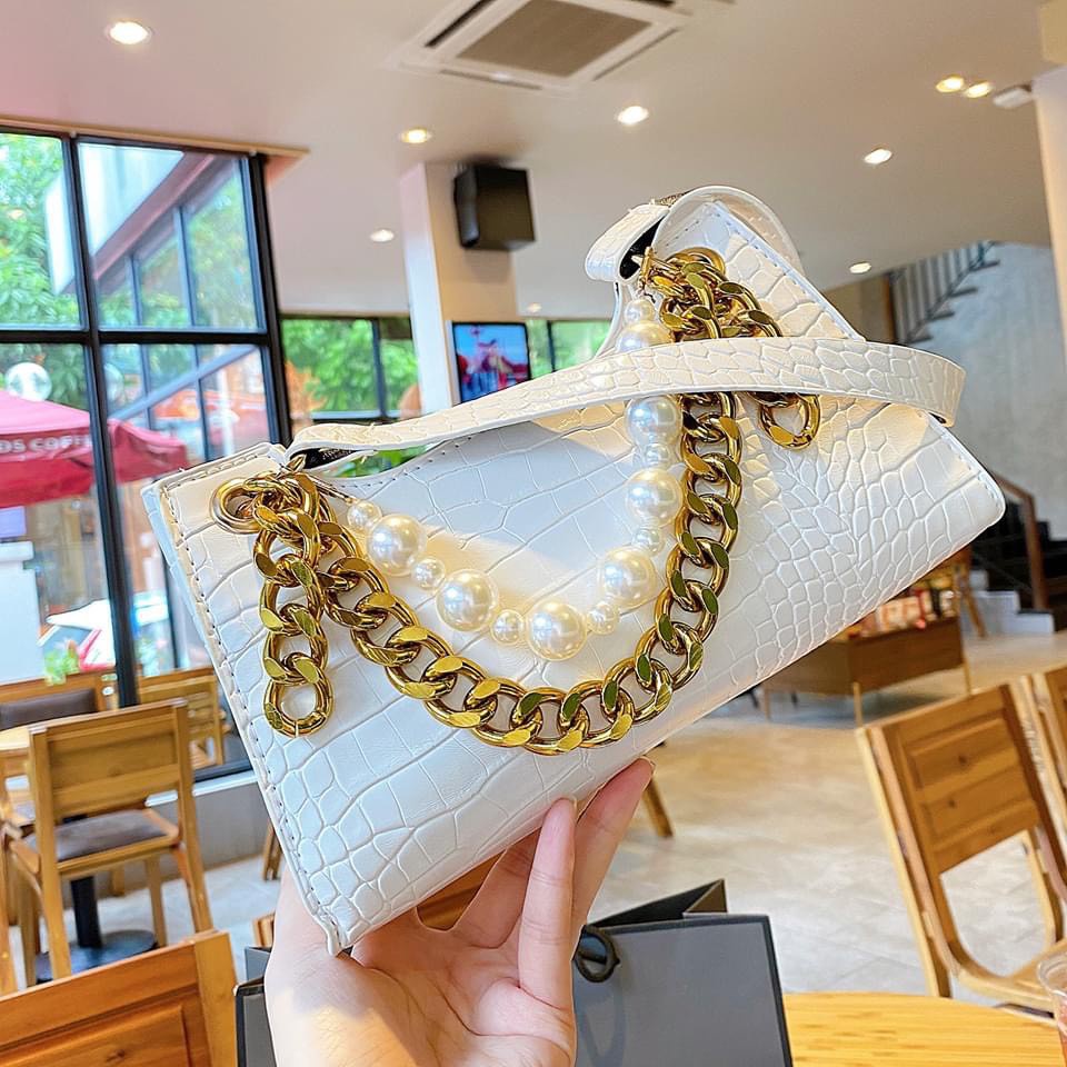 Túi kẹp nách Ngọc Trinh túi xách nữ đeo vai đeo chéo xách tay da vân cá sấu hàng loại 1 siêu hot mẫu mới nhất TKNAPD01