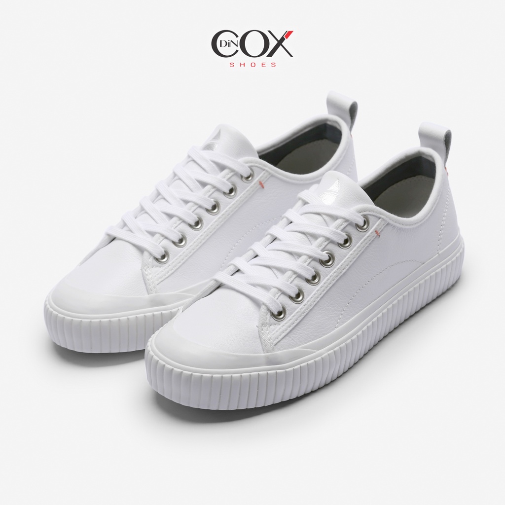 Giày Sneaker Da Bò Thật Nữ DINCOX E02 White Sang Trọng