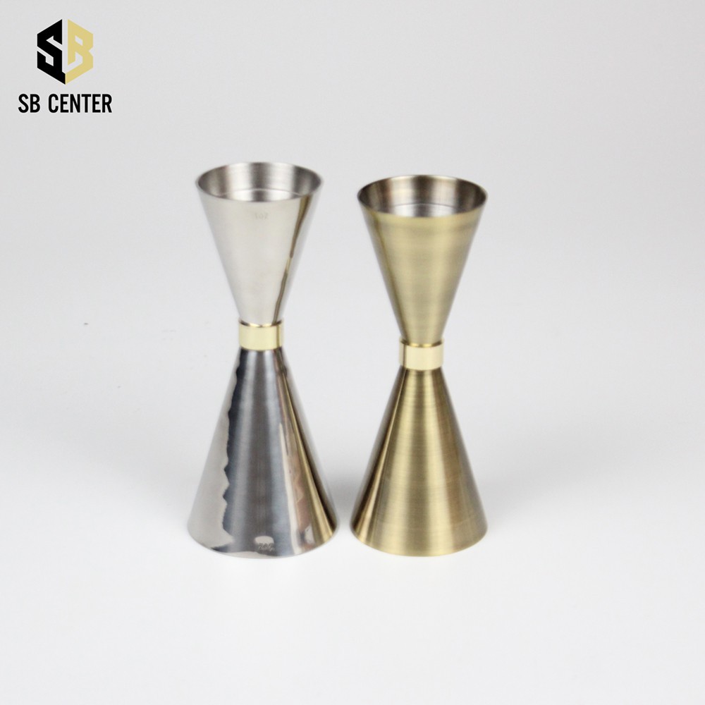 Jigger Inox 2 Đầu Đai Vàng, Zigger Bartender