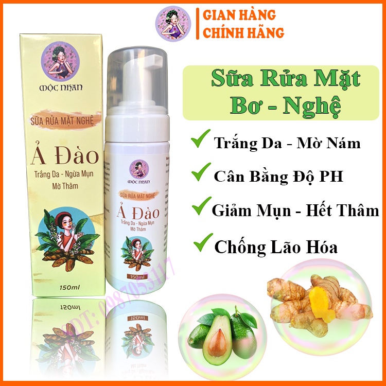 Mộc Nhan Natural, Sữa Rửa Mặt Bơ Nghệ Handmade Mộc Nhan, Tiemxuongrong, Sạch Mụn, Sáng Da, Giảm Thâm Nám