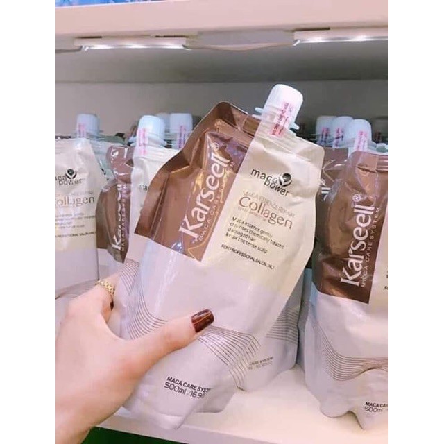 [𝐓𝐚̣̆𝐧𝐠 𝐦𝐚́𝐲 𝐦𝐚𝐬𝐬𝐚𝐠𝐞𝐫 𝐦𝐚̣̆𝐭] Ủ tóc collagen- Karseell- 500ml siêu mượt phục hồi tóc hư tổn CAM KẾT CHUẨN AUTH