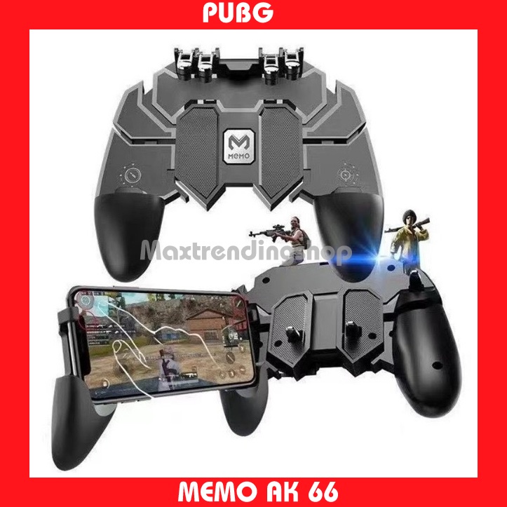 Tay cầm điện thoại thông minh MEMO AK66 chơi game PUBG ROS Freefire mobile hỗ trợ 4 ngón tay Charmmart