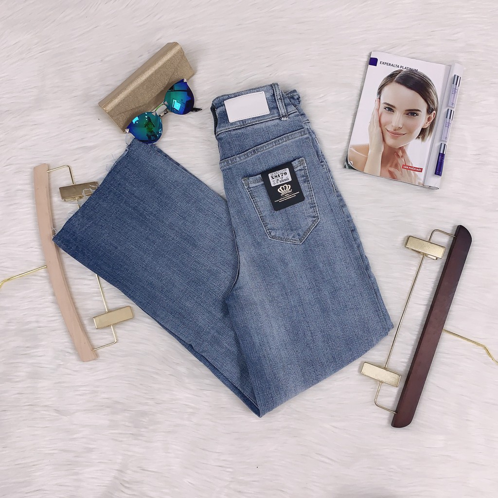 [HÀNG CAO CẤP] Quần Jean nữ ống suông lưng cao xanh X8179 [MPVC] | BigBuy360 - bigbuy360.vn