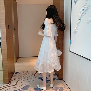 Đầm Ren Tay Ngắn Thời Trang Dành Cho Nữ