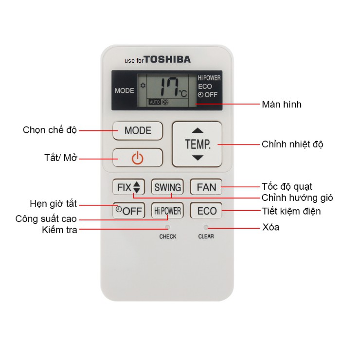 Remote điều khiển máy lạnh Toshiba