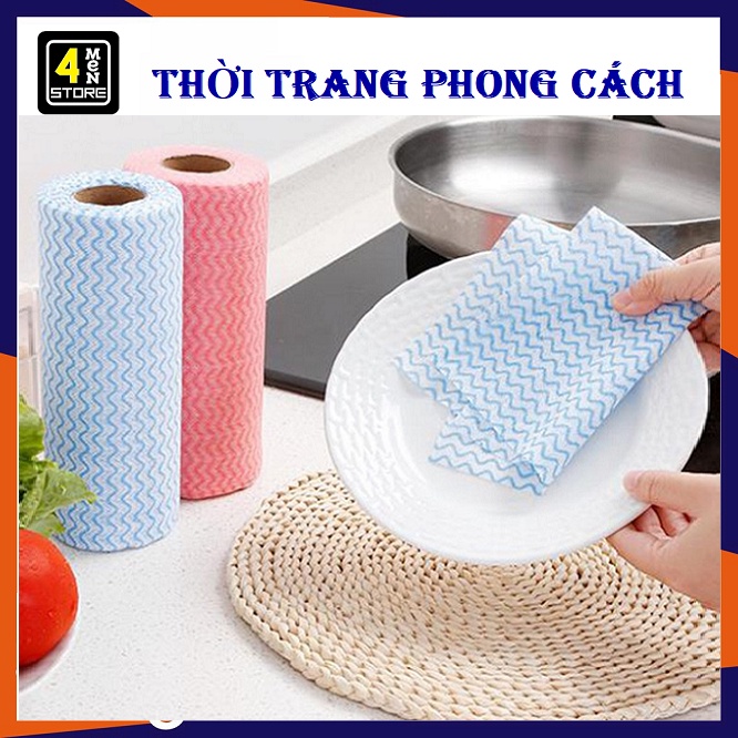 Giấy Lau Đa Năng - Khăn Lau Bếp, Lau Tay 50 Tờ 1 Cuộn Có Thể Giặt Được , vải không dệt