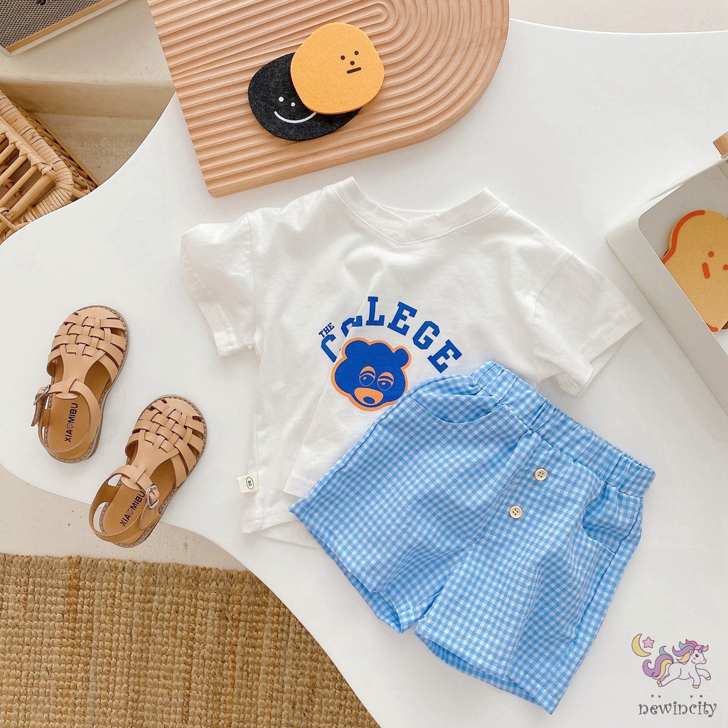 Set Áo Thun Tay Ngắn Và Quần Short Thời Trang Thoải Mái Cho Trẻ Em