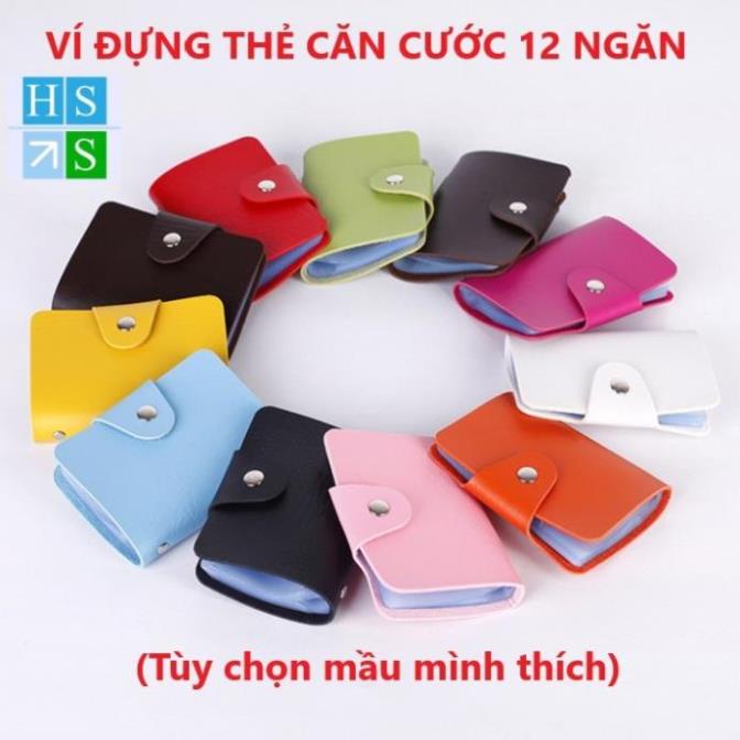 VÍ ĐỰNG THẺ (12 ngăn) bóp cầm tay đựng thẻ căn cước, thẻ ATM, danh thếp, túi bảo vệ card visit thẻ học sinh bằng lái xe