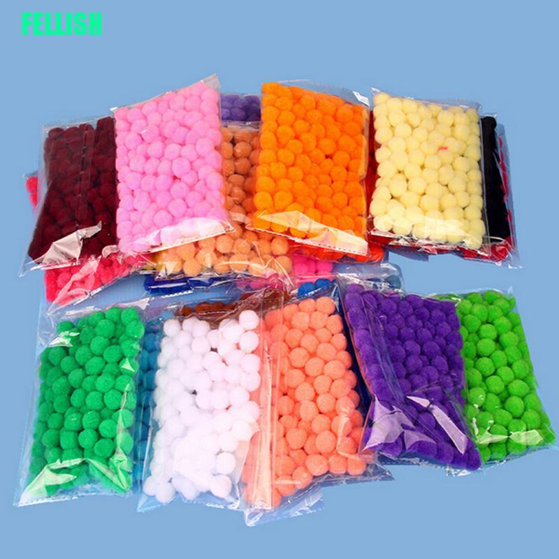 Bộ 100 Quả Cầu Lông Xù 20 Màu 15mm Trang Trí Tiệc Cưới