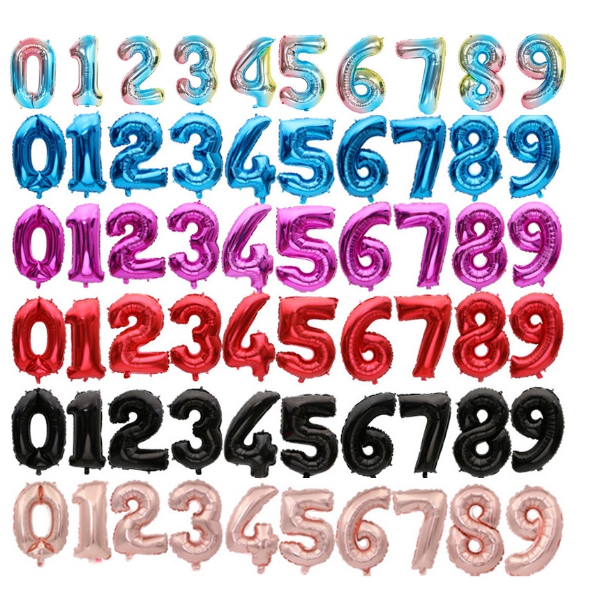 ( Cỡ To Đại) Bóng Bay hình chữ Số trang trí sinh nhật kích thước 100cm