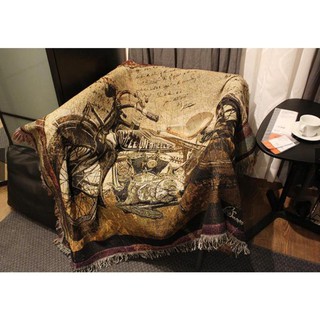 (125X150)Thảm treo tường họa tiết vintage chăn trải shopha chống bụi, phong cách boho vintage freestyle