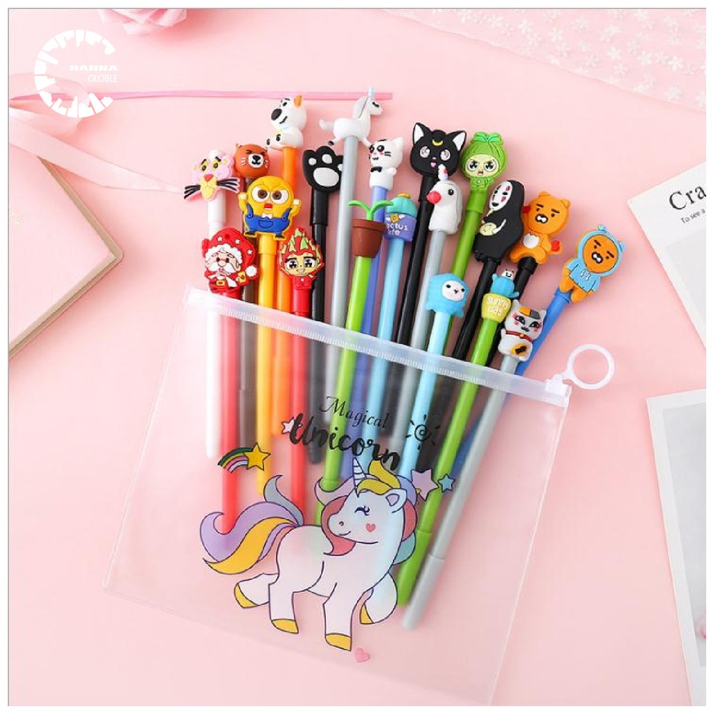 🍀 Combo 20 bút bi, bút nước cute giá sỉ nhiều mẫu họa tiết xinh xắn