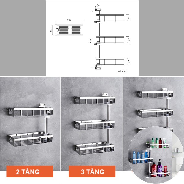 GIÁ ĐỂ ĐỒ ĐA NĂNG 3 TẦNG ROTARY SHELF NX4625HA-3