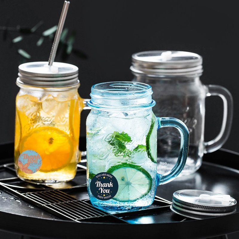 Set 500 miếng dán in chữ Thank You độc đáo trang trí đồ thủ công