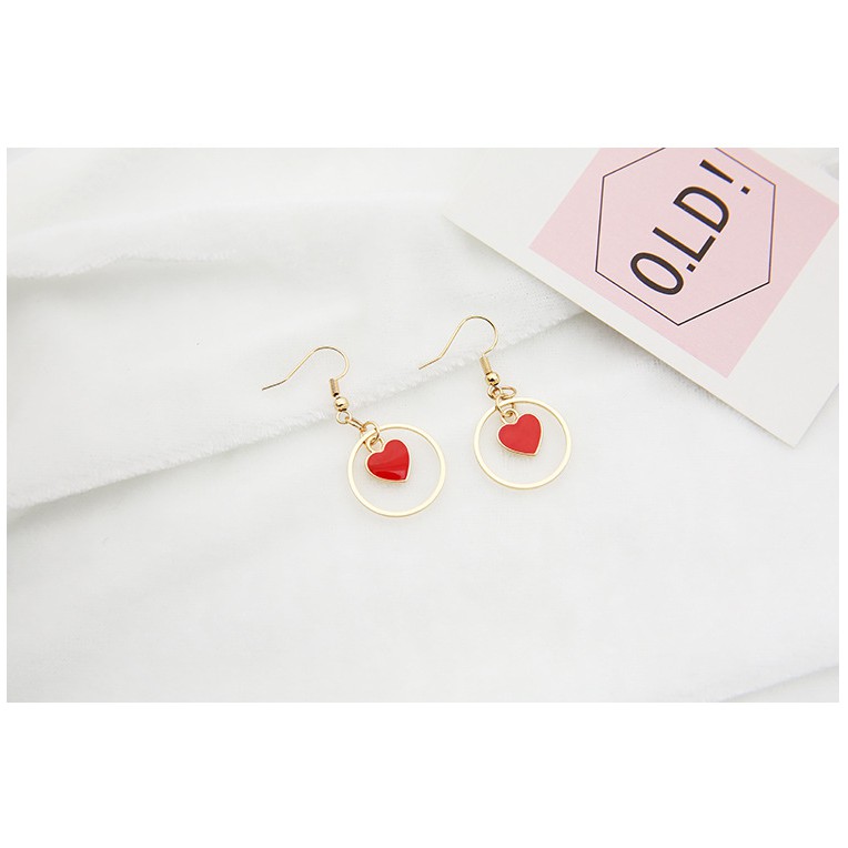 Khuyên tai nữ  mạ vàng trái tim