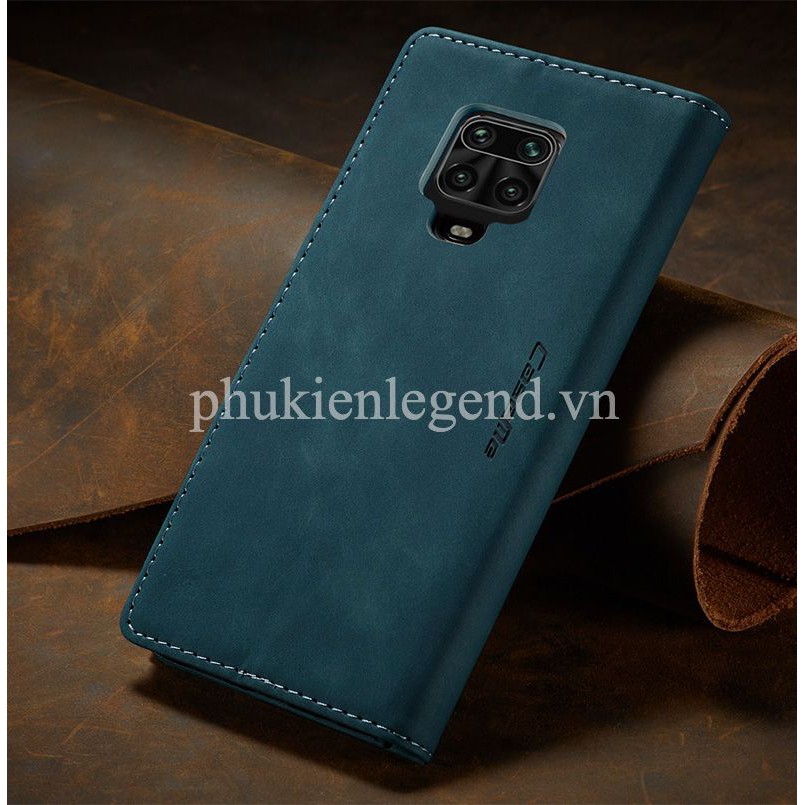 Bao da bò thật dạng ví chính hãng Caseme dành cho Xiaomi Redmi Note 9 Pro