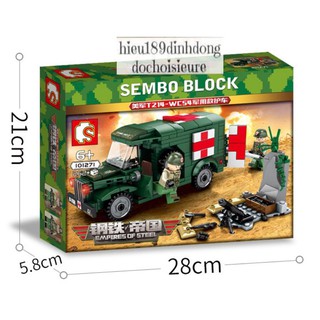 Bộ lắp ráp Lego Army Xe cứu thương Sembo 101271